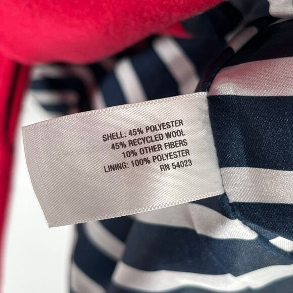 OLD NAVY Women’s Wool-Blend Coat Med Red Lined Patch Pockets Minimalist Style - Picture 7 of 15